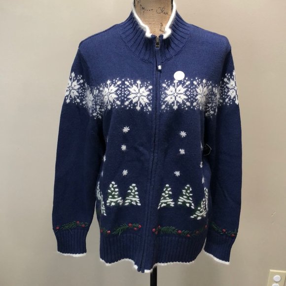 {Guide Series} NWT Fur Lined Festive Zip Sweater - Picture 2 of 7